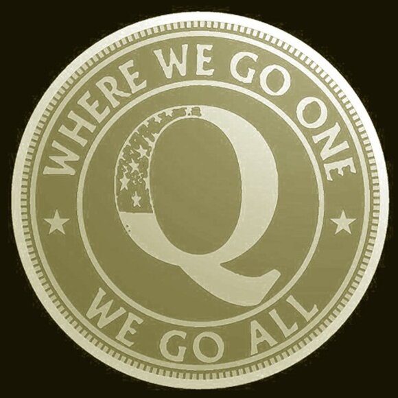 Q Anon Punisher Coin Where We Go One, We Go All Gold Plated Coin - Picture 3 of 3